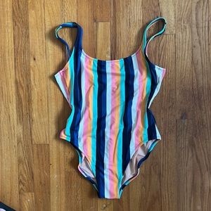 Jcrew striped one piece bathing suit size M. New without tags